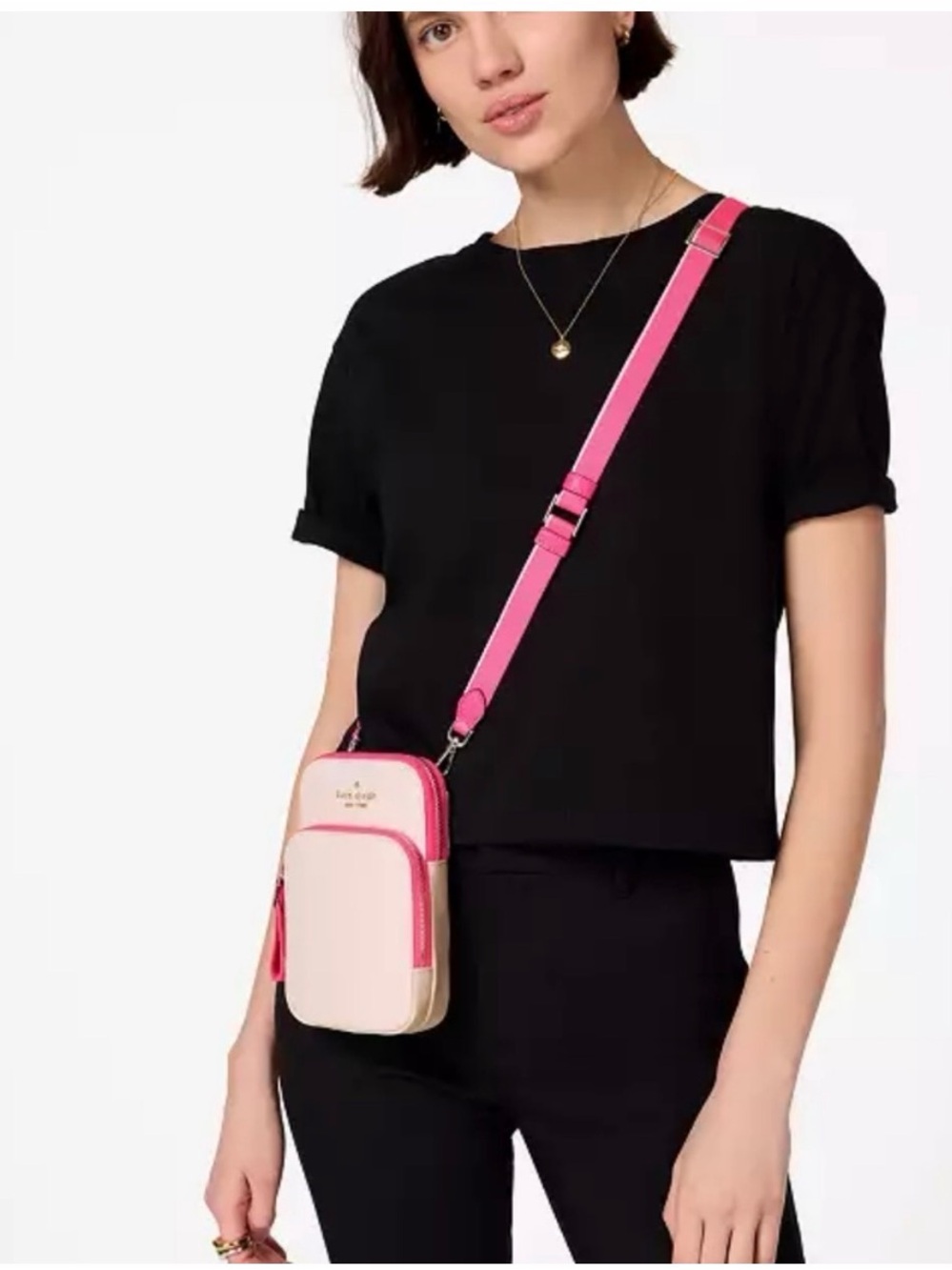 kate spade Hot Pink and Cream Chelsea Crossbody Bag
